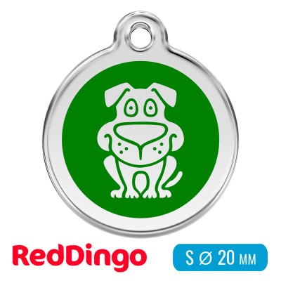 Адресник для собаки Red Dingo малый S зеленый с собачкой