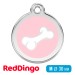 Адресник для собаки Red Dingo средний M нежно-розовый с косточкой