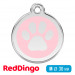 Адресник для собаки Red Dingo средний M нежно-розовый с лапкой