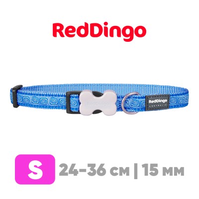 Ошейник для собак Red Dingo голубой Hypno 24-36 см, 15 мм | S