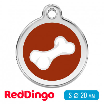 Адресник для собаки Red Dingo малый S коричневый с косточкой