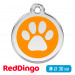 Адресник для собаки Red Dingo средний M оранжевый с лапкой