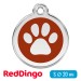 Адресник для собаки Red Dingo малый S коричневый с лапкой