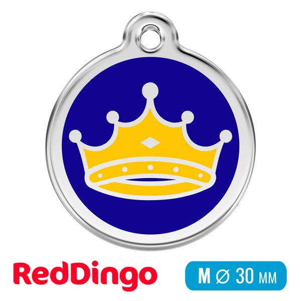 Адресник для собаки Red Dingo средний M синий с короной