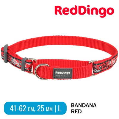 Мартингейл ошейник для собак Red Dingo красный Bandana 41-62 см, 25 | L