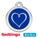 Адресник для собаки Red Dingo средний M синий с сердцем
