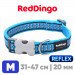 Ошейник для собак Red Dingo светоотражающий лазурный 31-47 см, 20 мм | M