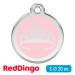 Адресник для собаки Red Dingo малый S нежно-розовый с диадемой