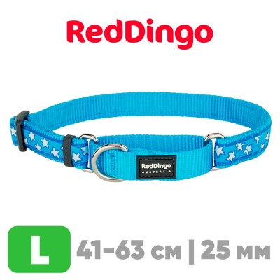 Мартингейл ошейник для собак Red Dingo лазурный Stars 41-62 см, 25 | L