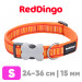 Ошейник для собак Red Dingo оранжевый Lotzadotz 24-36 см, 15 мм | S