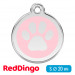 Адресник для собаки Red Dingo малый S нежно-розовый с лапкой