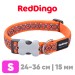 Ошейник для собак Red Dingo оранжевый Snake Eyes 24-36 см, 15 мм | S