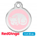 Адресник для собаки Red Dingo малый S нежно-розовый с кошкой