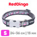 Ошейник для собак Red Dingo серый фламинго 24-36 см, 15 мм | S