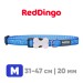 Ошейник для собак Red Dingo голубой Hypno 31-47 см, 20 мм | M