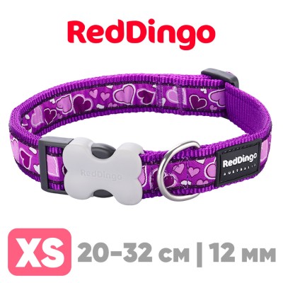 Ошейник для собак Red Dingo сиреневый Breezy Love 20-32см, 12мм | XS