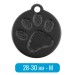 Адресник для собаки круг средний с лапкой M черный 28х30 мм