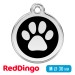 Адресник для собаки Red Dingo средний M черный с лапкой
