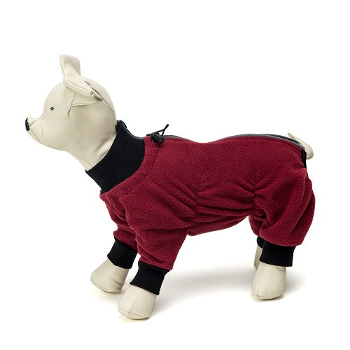 OSSO Fashion комбинезон для собак для собак из флиса на молнии р40 бордовый (девочка)