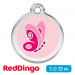 Адресник для собаки Red Dingo малый S розовая бабочка