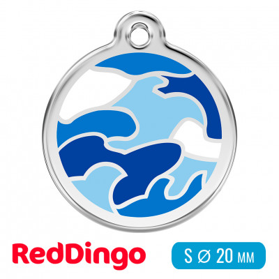 Адресник для собаки Red Dingo малый S синий камуфляж