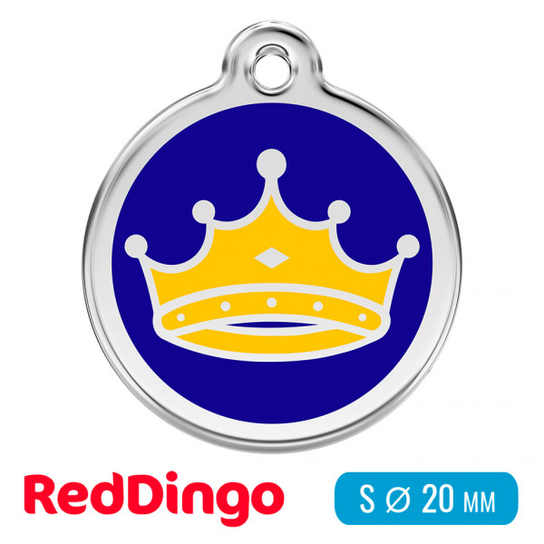 Адресник для собаки Red Dingo малый S синий с короной