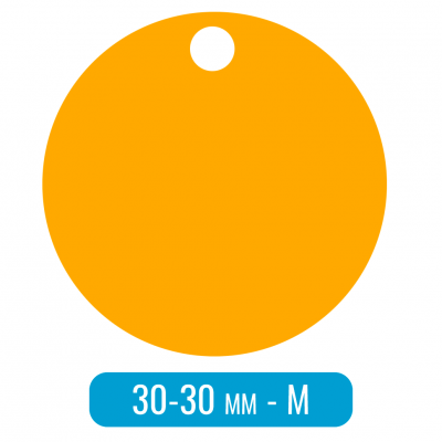 Адресник для собаки круг золотистый M средний 30 мм