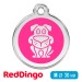 Адресник для собаки Red Dingo средний M ярко-розовый с собачкой