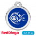 Адресник для собаки Red Dingo малый S синий с рыбкой