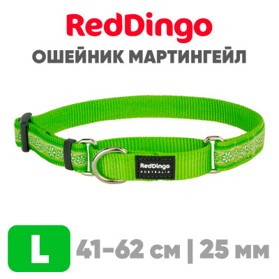 Ошейник-мартингейл Red Dingo лайм Daisy Chain 41-62 см, 25 | L