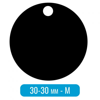 Адресник для собаки круг черный средний M 30 мм