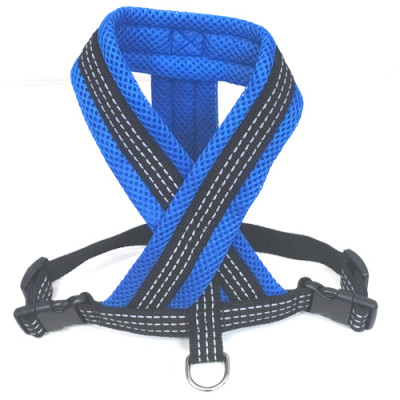 Каскад шлейка для собак X-образная с мягкой подкладкой L, синяя