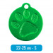 Адресник для собаки круг малый с лапкой S зеленый 22х25 мм