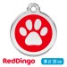Адресник для собаки Red Dingo средний M красный с лапкой