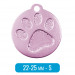 Адресник для собаки круг малый с лапкой S розовый 22х25 мм