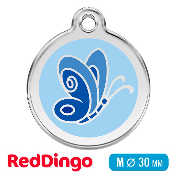 Адресник для собаки Red Dingo средний M голубая бабочка