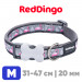 Ошейник для собак Red Dingo серый фламинго 31-47 см, 20 мм | M