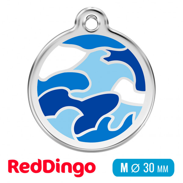 Адресник для собаки Red Dingo средний M синий камуфляж