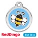 Адресник для собаки Red Dingo средний M голубой с пчелкой