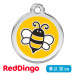 Адресник для собаки Red Dingo средний M желтый с пчелкой