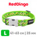 Ошейник для собак Red Dingo лайм Flanno 41-63 см, 25 мм | L