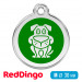 Адресник для собаки Red Dingo средний M зеленый с собачкой