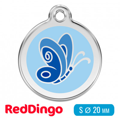 Адресник для собаки Red Dingo малый S голубая бабочка