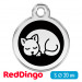 Адресник для собаки Red Dingo малый S черный с кошкой