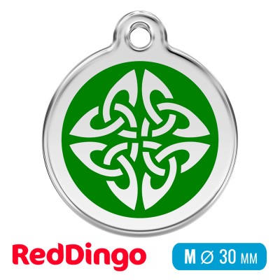 Адресник для собаки Red Dingo средний M зеленый с узором