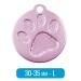 Адресник для собаки круг большой с лапкой L розовый 30х35 мм