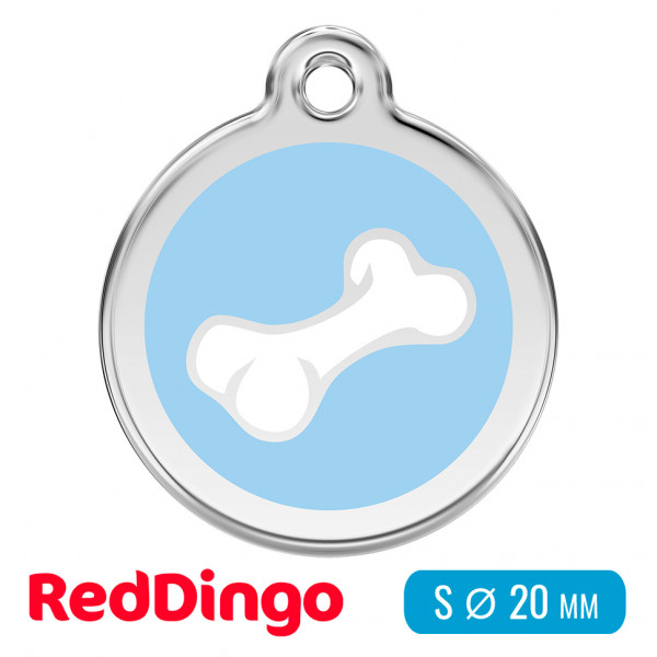 Адресник для собаки Red Dingo малый S голубой с косточкой