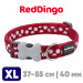 Ошейник для собак Red Dingo красный с белыми горохами 40 мм 37-55 см | XL