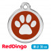 Адресник для собаки Red Dingo средний M коричневый с лапкой