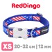 Ошейник для собак Red Dingo американский флаг 20-32см, 12мм | XS